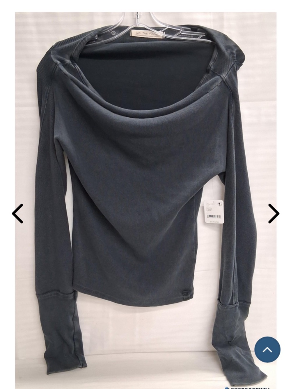 We The Free Ribbed Top in Dark Gray